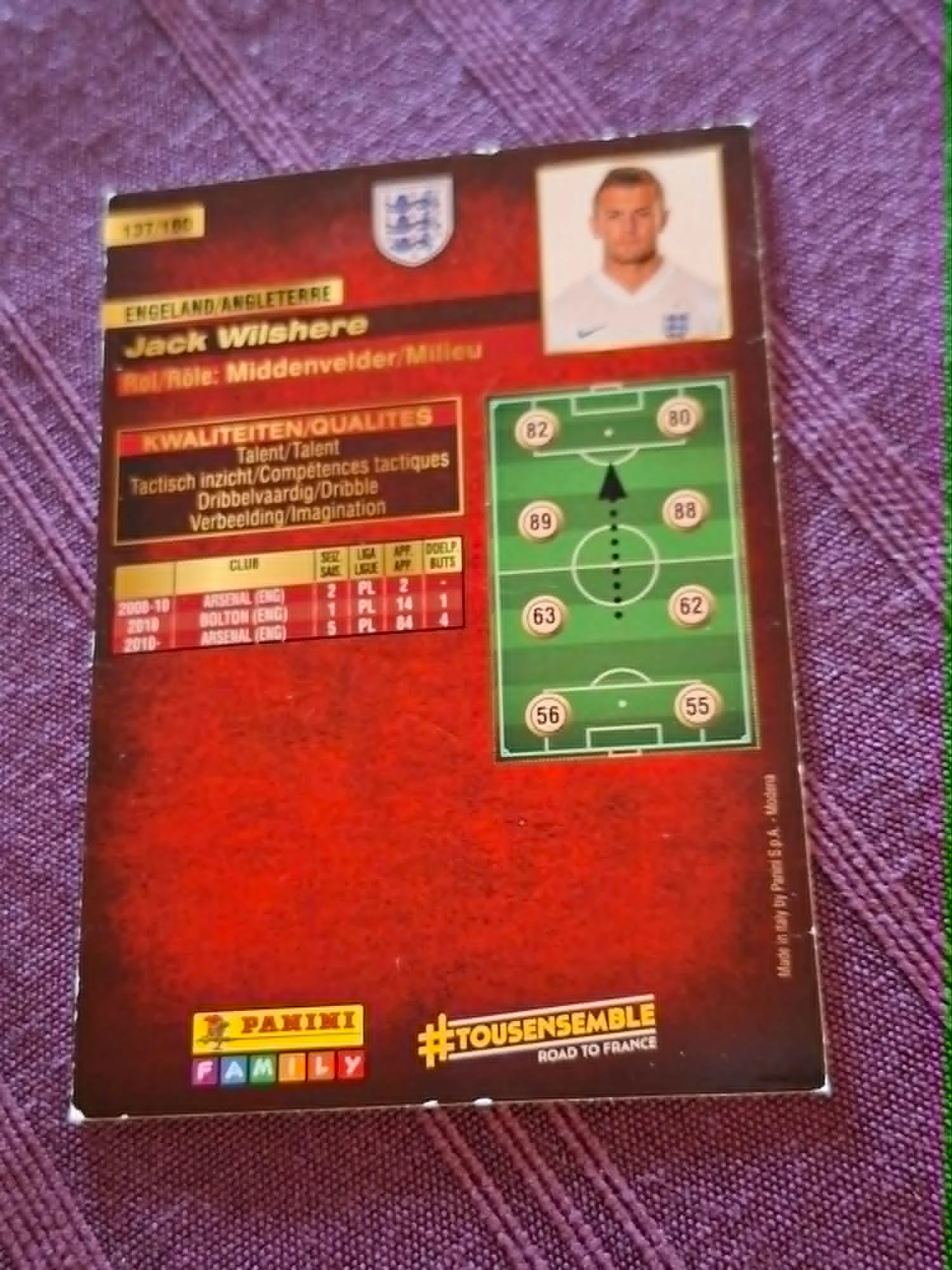 Panini/Voetbalkaart/Jack Wilshere/Engeland – photo 2